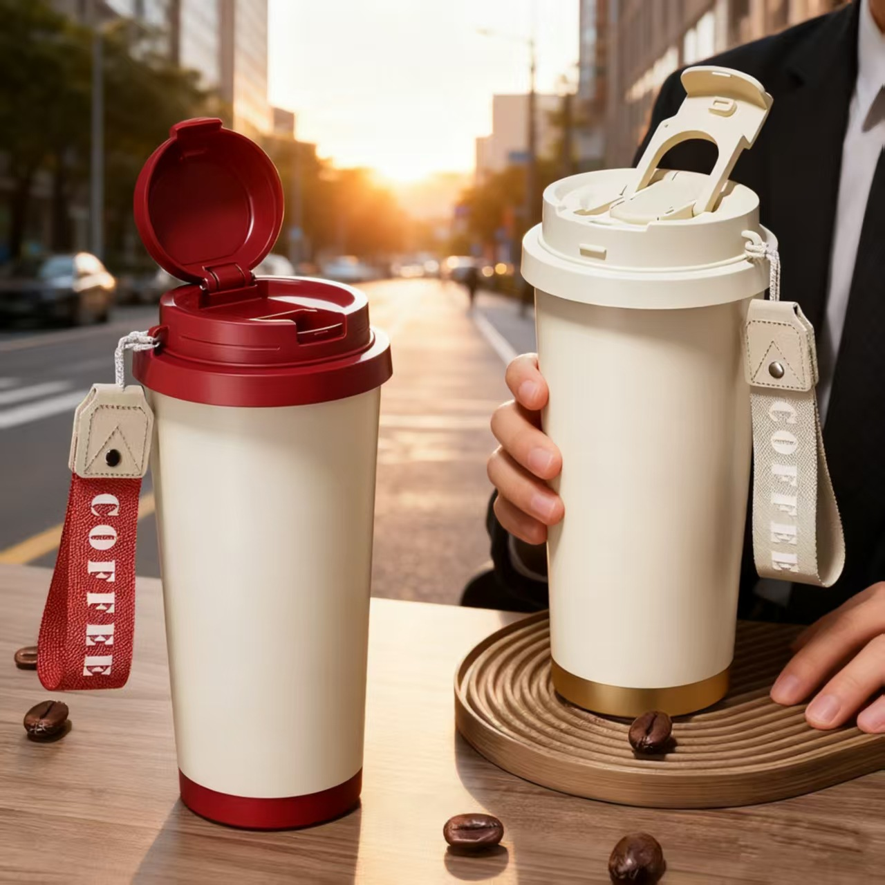 Coffee Equipment Logo - Custom Logo Name Thermos 500ML Vacuum