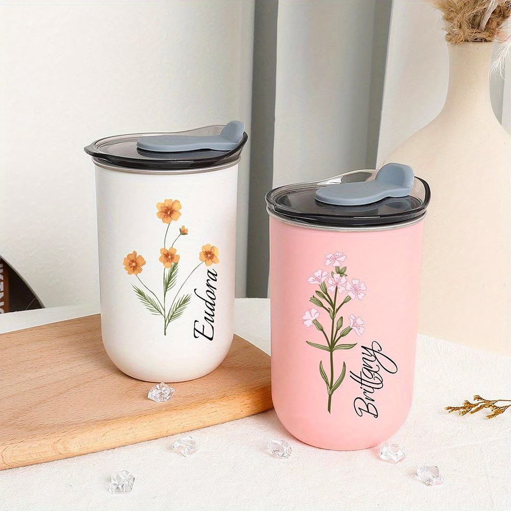 Coffee Equipment With Name - Customized birthday floral mugs, personalized named