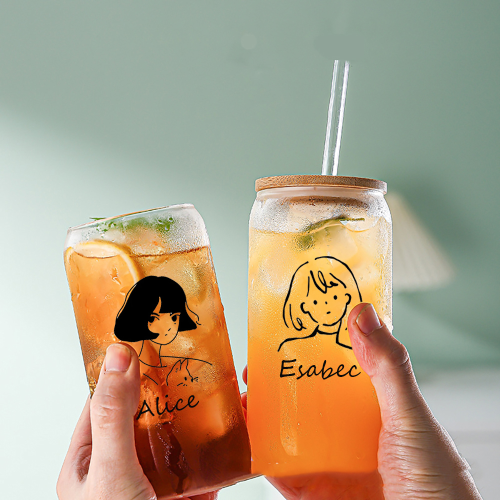Customized cartoon glass cups, – Coffee Equipment With Name Bewertung und Preis