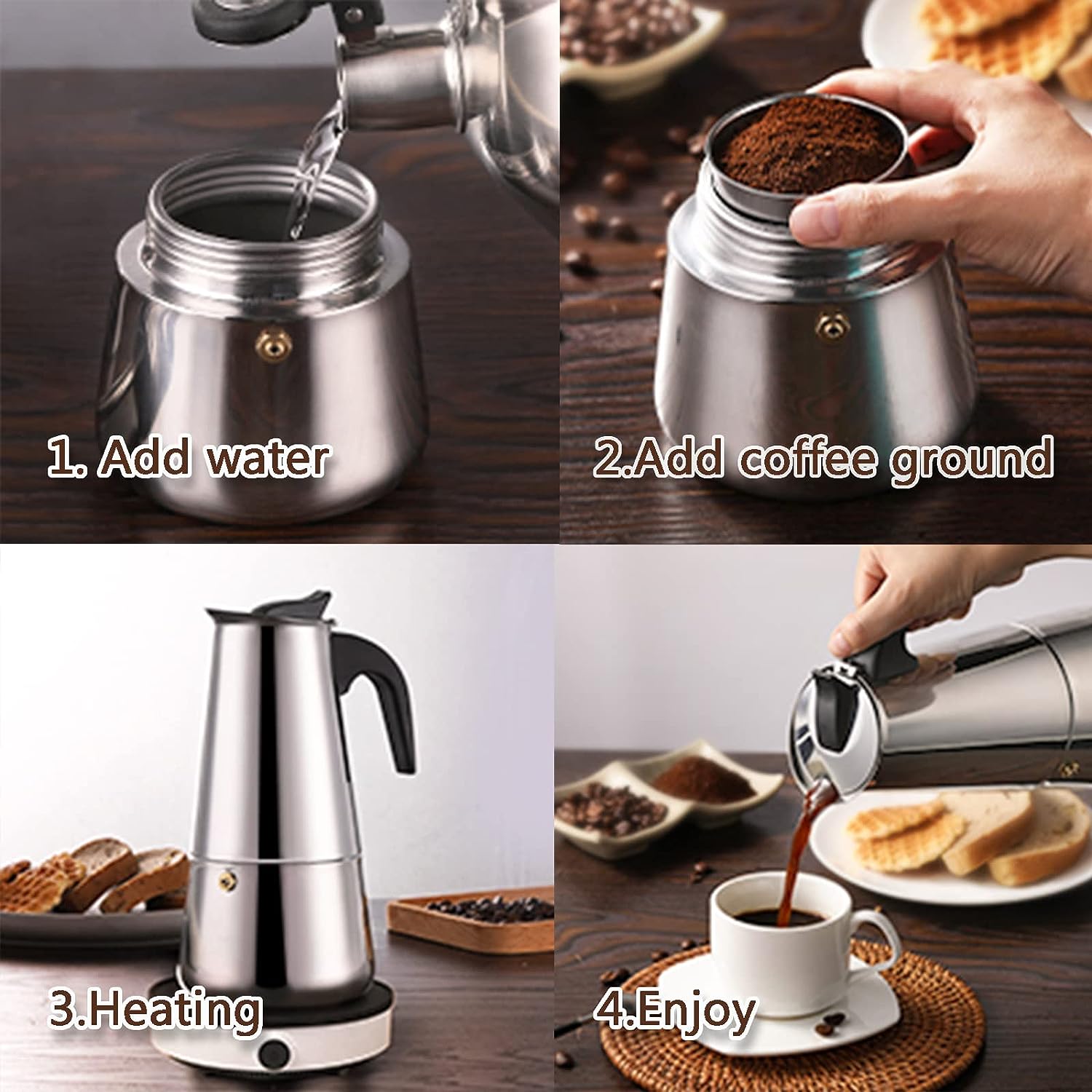 4/6/9 Cups Moka Pot Caffe Mach – Coffee Equipment Machine Bewertung und Preis