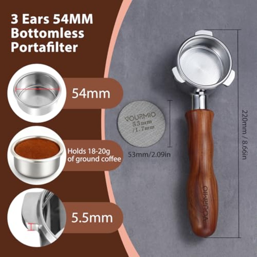 54mm Bottomless Portafilter -  – Naked Portafilter Bottomless Bewertung und Preis